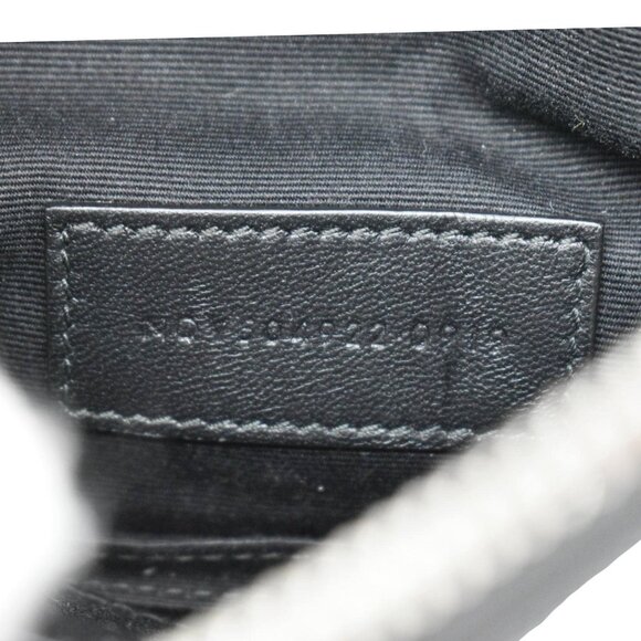 YVES SAINT LAURENT Monogram Bill Grain De Poudre Chevron Leather Zip Pouch Black - Picture 12 of 12